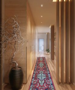 Alternative view of Tappeto Yazd rosso/grigio cm 268 x 70 - 0851